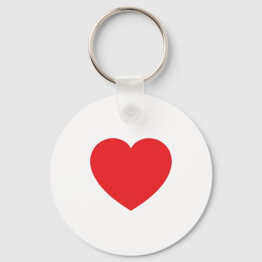 Plain Modern White Red Love Heart Graphic Sleutelhanger (Voorkant)