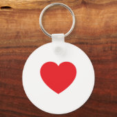 Plain Modern White Red Love Heart Graphic Sleutelhanger (Achterkant)