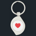 Plain Modern White Red Love Heart Graphic Sleutelhanger<br><div class="desc">Plain Minimalist Modern Designs. They're all simple,  attractive,  unique.</div>
