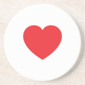 Plain Modern White Red Love Heart Graphic Zandsteen Onderzetter (Voorkant)