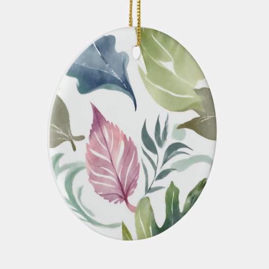 Plain Moderne Minimalistische Naam Floral Keramisch Ornament (Rechts)