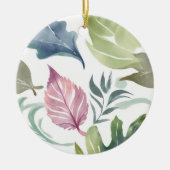 Plain Moderne Minimalistische Naam Floral Keramisch Ornament (Voorkant)