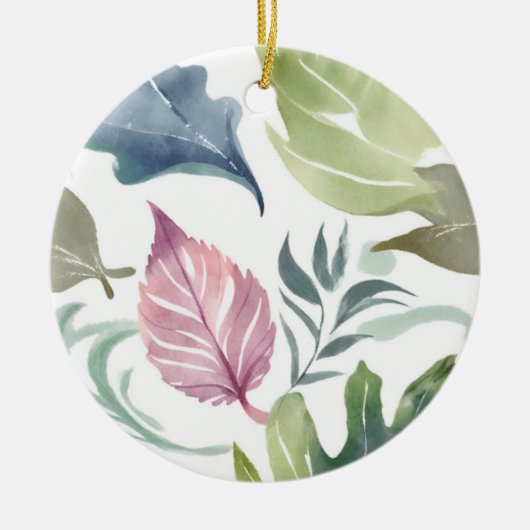 Plain Moderne Minimalistische Naam Floral Keramisch Ornament (Voorkant)
