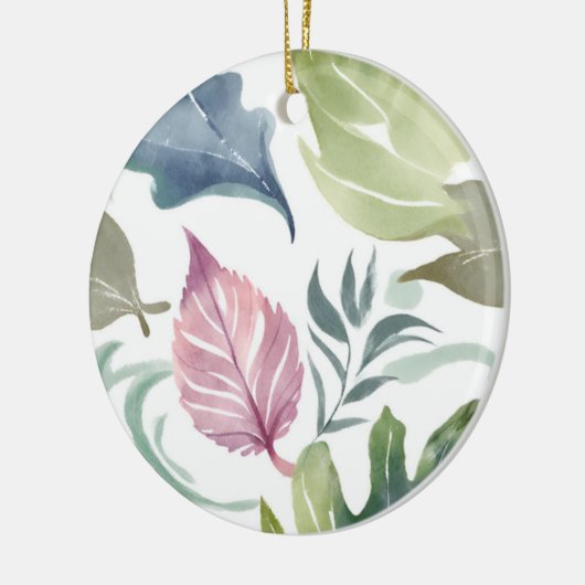 Plain Moderne Minimalistische Naam Floral Keramisch Ornament (Links)
