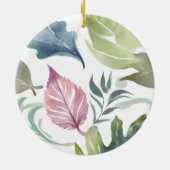 Plain Moderne Minimalistische Naam Floral Keramisch Ornament (Achterkant)