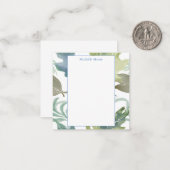 Plain Moderne Minimalistische Naam Floral Notitiekaartje (Voorkant / Achterkant in situ)