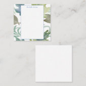 Plain Moderne Minimalistische Naam Floral Notitiekaartje (Voorkant / Achterkant)