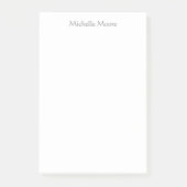 Plain Moderne Minimalistische Naam Gepersonaliseer Post-it® Notes (Voorkant)