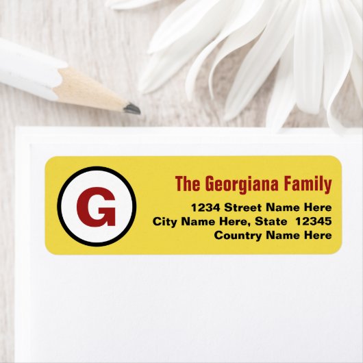 Plain & Monogram Return Address Label (Insitu)