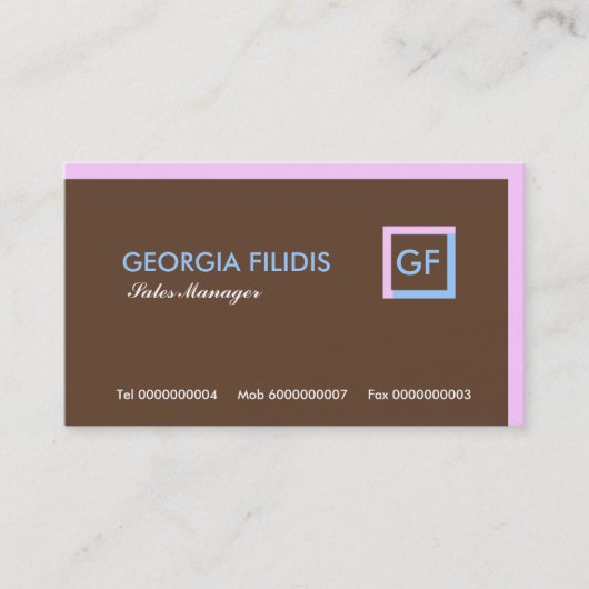 Plain Monogram Visitekaartjes (Voorkant)