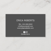 Plain Mountain Logo Typografie Donkergrijs Visitekaartje (Achterkant)