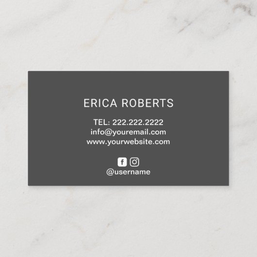 Plain Mountain Logo Typografie Donkergrijs Visitekaartje (Achterkant)