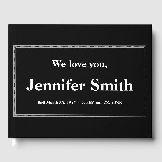 Plain & Mournful Memorial Guest Book Gastenboek (Voorkant)