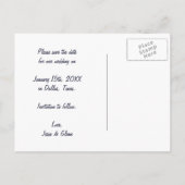 Plain Navy Blauw & Zilver Save the Date Aankondigingskaart (Achterkant)
