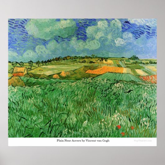 Plain Near Auvers van Vincent van Gogh Poster (Voorkant)