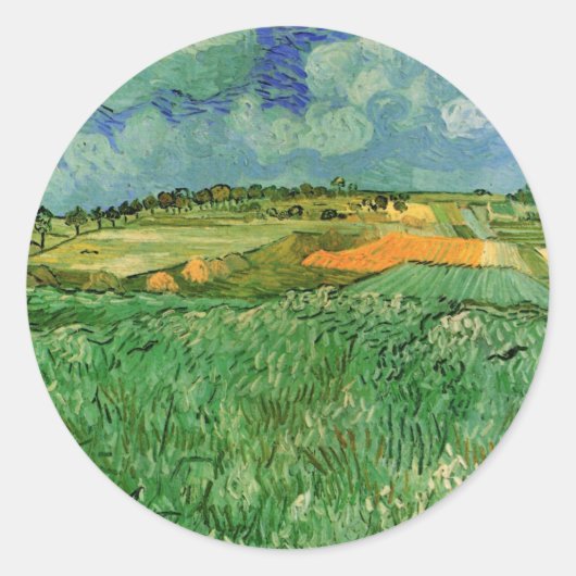 Plain Near Auvers van Vincent van Gogh Ronde Sticker (Voorkant)