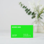 Plain Neon Green Beautician Visitekaartje (Staand voorkant)