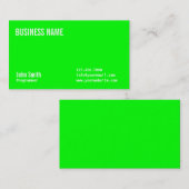 Plain Neon Green Programmer Visitekaartje (Voorkant / Achterkant)