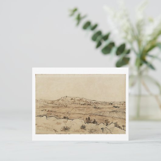 Plain of La Crau, Vincent van Gogh Briefkaart (Staand voorkant)