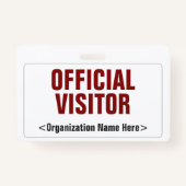 Plain "OFFICIAL VISITOR"-badge Badge (Voorkant)