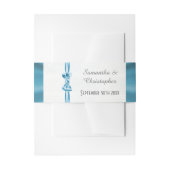 Plain pastel blue turquoise lintlintbruiloft uitnodigingen wikkel (Voorkant Voorbeeld)