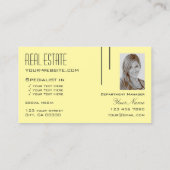 Plain Pastel Geel met Logo en Foto Professional Visitekaartje (Achterkant)