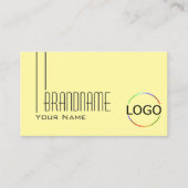 Plain Pastel Geel met Logo en Foto Professional Visitekaartje (Voorkant)