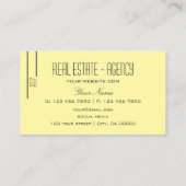 Plain Pastel Geel met monogram Professional Visitekaartje (Achterkant)