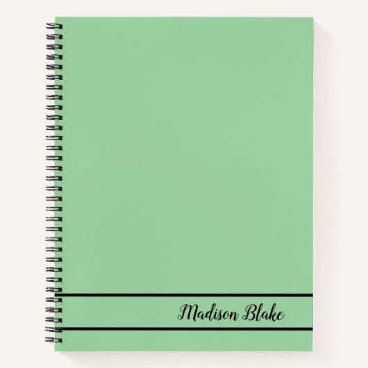 Plain Pastel Groen Minimalistisch Notitieboek (Voorkant)