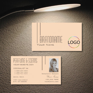 Plain Pastel met Logo en Foto Professional Visitekaartje