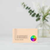 Plain Pastel Peach met Logo Professional Modern Visitekaartje (Staand voorkant)