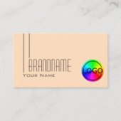 Plain Pastel Peach met Logo Professional Modern Visitekaartje (Voorkant)