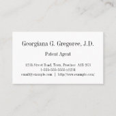 Plain Patent Agent Visitekaartje (Voorkant)