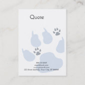 Plain Pet Care Animal Sitter Dog Cat Paw Prins Visitekaartje (Achterkant)
