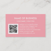 Plain Pink Chic Monogram Moderne Sociale Media Visitekaartje (Achterkant)