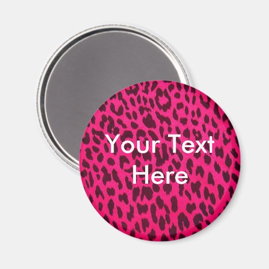 Plain Pink Leopard Print Magnet (Voorkant / Achterkant)