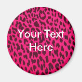 Plain Pink Leopard Print Magnet (Voorkant)