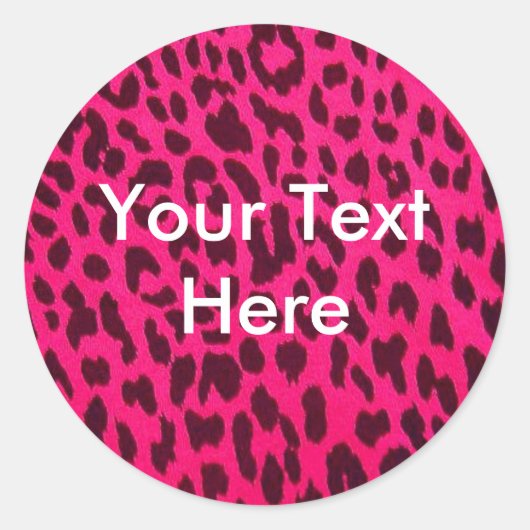 Plain Pink Leopard Print Sticker (Voorkant)