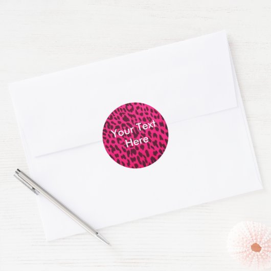 Plain Pink Leopard Print Sticker (Envelop)