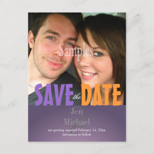 Plain, Plum Save the Date Foto briefkaarten, Aankondigingskaart