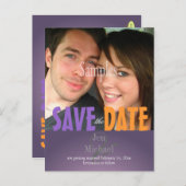 Plain, Plum Save the Date Foto briefkaarten, Aankondigingskaart (Voorkant / Achterkant)