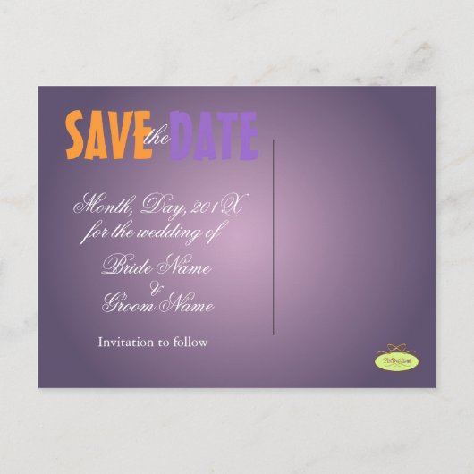 Plain, Plum Save the Date Foto briefkaarten, Aankondigingskaart (Achterkant)