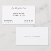 Plain Professional Elegant Attorney Law Kantoor Visitekaartje (Voorkant / Achterkant)