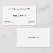 Plain Professional Elegant Attorney to Law Kantoor Visitekaartje (Voorkant / Achterkant)