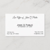 Plain Professional Elegant Attorney to Law Kantoor Visitekaartje (Voorkant)