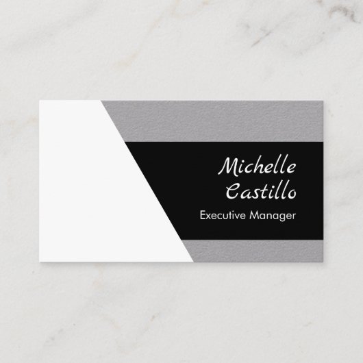 Plain Professional Minimalist Grijs Wit Zwart Visitekaartje (Voorkant)