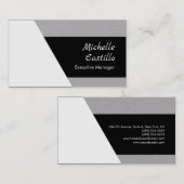 Plain Professional Minimalist Grijs Wit Zwart Visitekaartje (Voorkant / Achterkant)