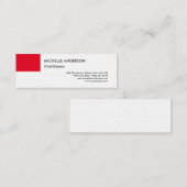 Plain Professional Minimalist Linen Red White Mini Visitekaartje (Voorkant / Achterkant)
