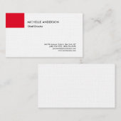 Plain Professional Minimalist Linen Red White Visitekaartje (Voorkant / Achterkant)