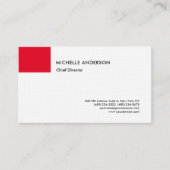 Plain Professional Minimalist Linen Red White Visitekaartje (Voorkant)